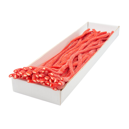 Kwaśne Żelki "Mega Kable Mega Żele Kwaśna Truskawka" 3,2kg 40szt. o smaku truskawkowym