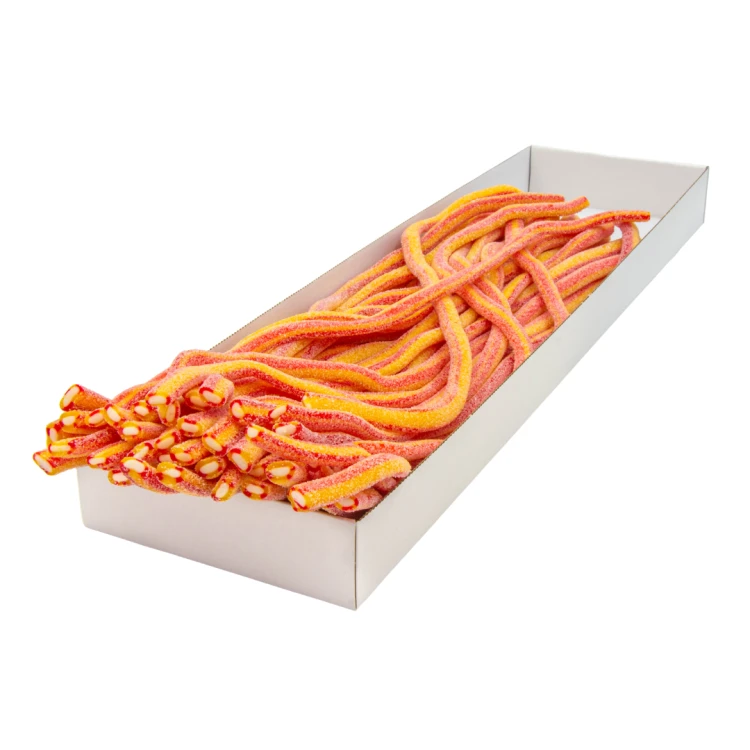 Kwaśne Żelki "Mega Kable Mega Żele Duo Truskawka- Banan" 3,2kg 40szt. o smaku truskawkowo- bananowym