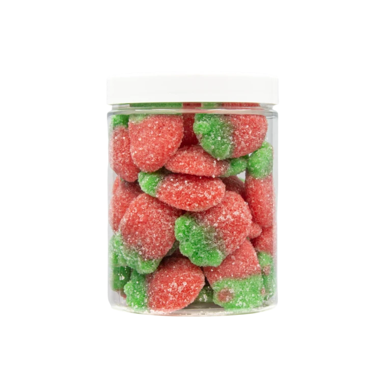 Żelki "Soczyste Truskawki" w cukrze 1kg o smaku truskawkowym