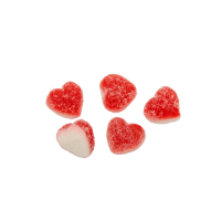 Żelki "Mini Serduszka z Pianką" w cukrze 1kg o smaku truskawkowym