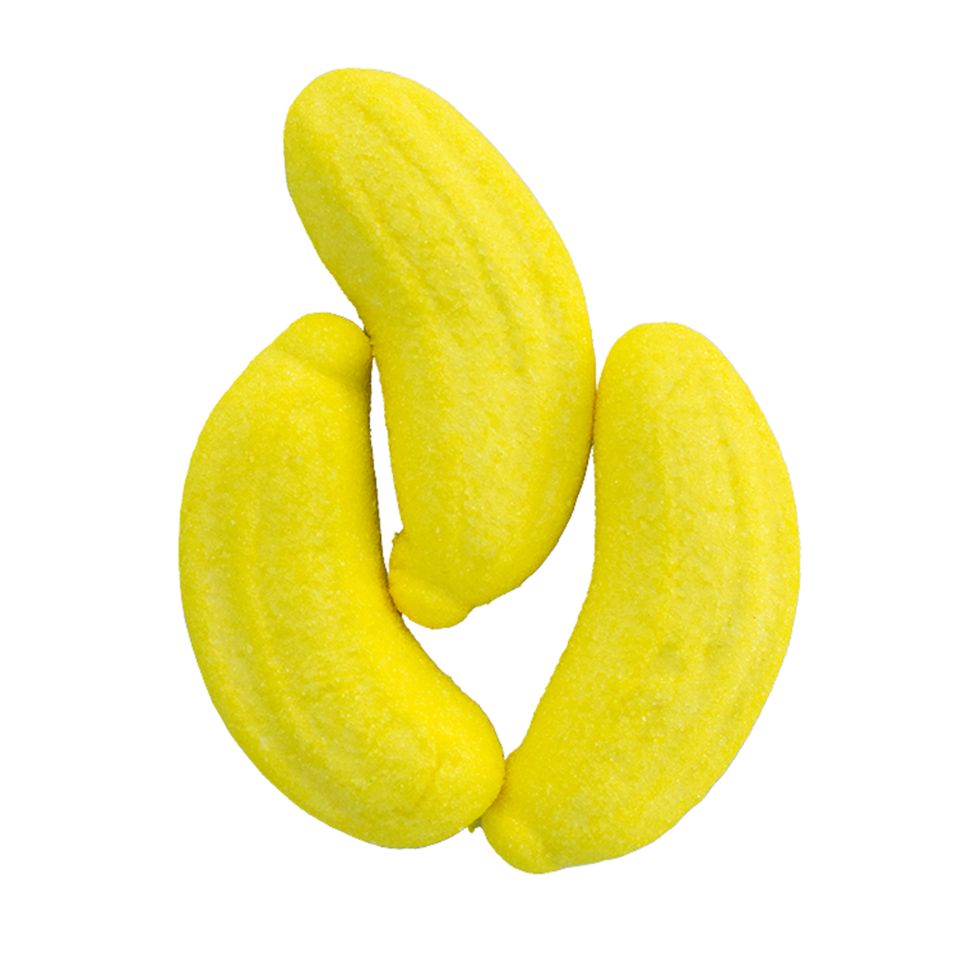 Pianki "Banany" 1kg o smaku bananowym z nadzieniem o smaku orzechowym