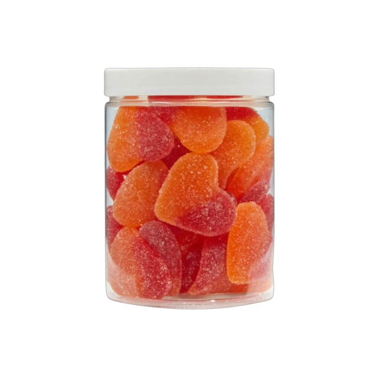Żelki  "Serca" w cukrze 1kg  o smaku brzoskwiniowym