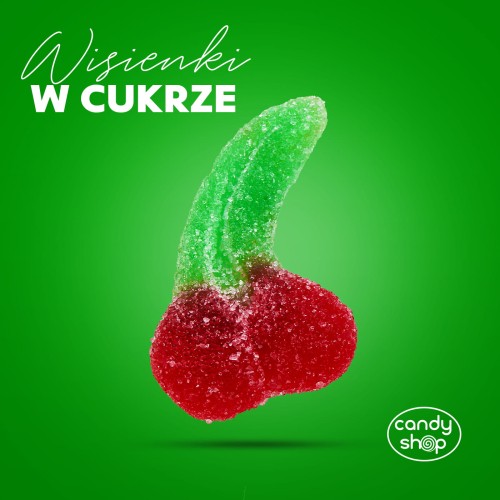 Żelki "Wisienki" w cukrze 1kg o smaku wiśniowym
