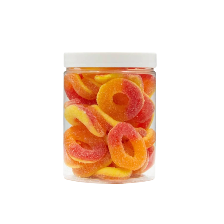 Żelki "Koła" w cukrze 1kg o smaku brzoskwiniowym