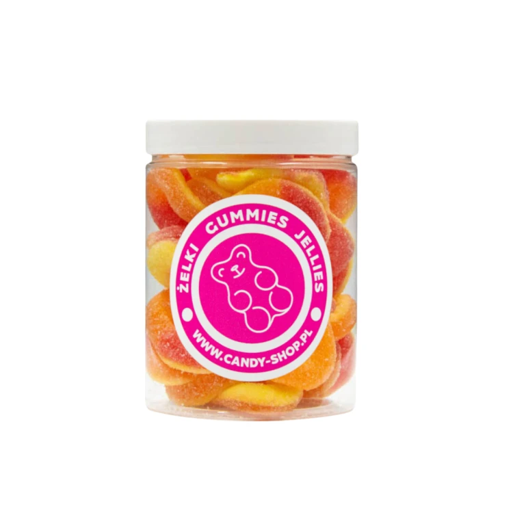 Żelki "Koła" w cukrze 1kg o smaku brzoskwiniowym