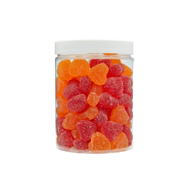 Żelki "Mini Serduszka" w cukrze 1kg o smaku brzoskwiniowym