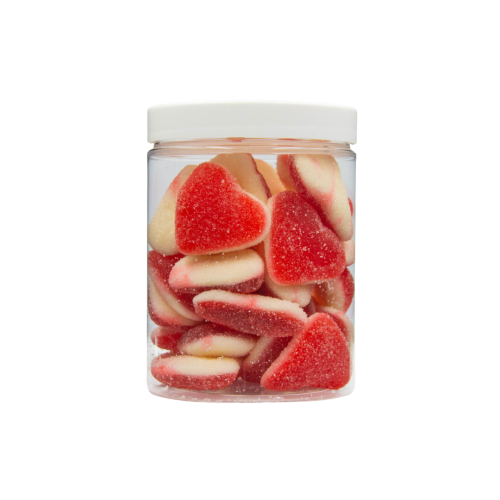 Żelki "Serca z Pianką" w cukrze 1kg o smaku truskawkowym