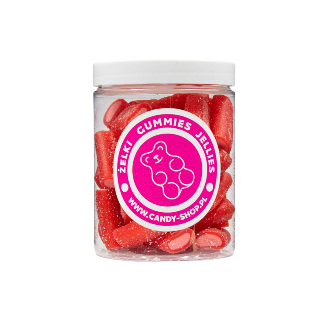 Żelki "Kabelki" w cukrze 1kg o smaku gumy balonowej