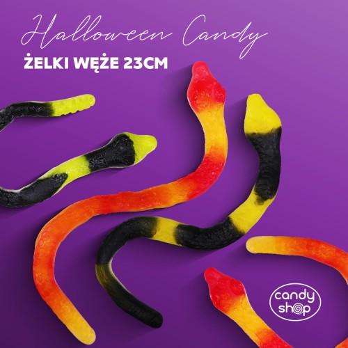 Żelki "Węże 23cm" 1kg o smaku owocowym