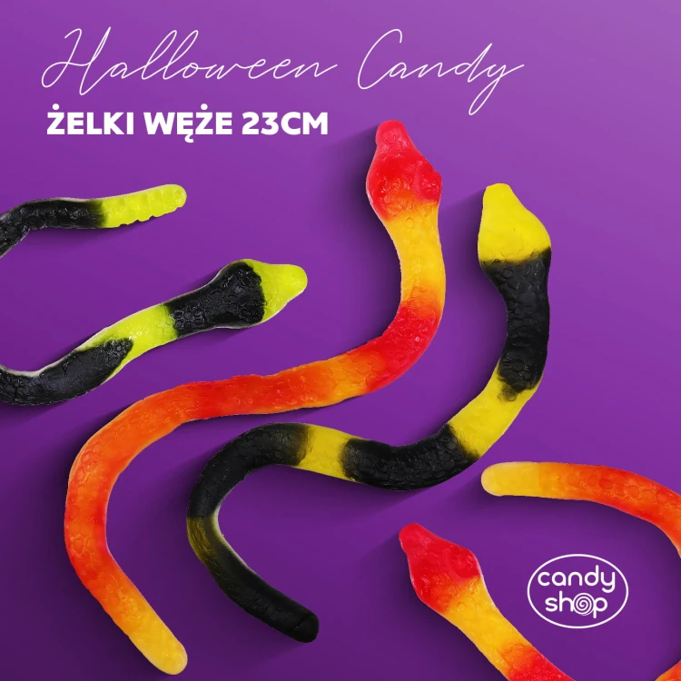 Żelki "Węże 23cm" 1kg o smaku owocowym