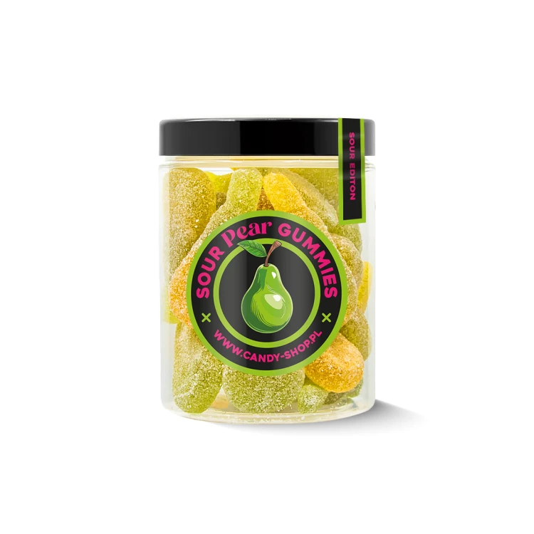 Żelki EKSTRA Kwaśne "Gruszki" w cukrze 1kg o smaku gruszkowym