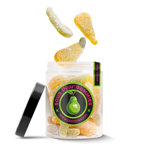 Żelki EKSTRA Kwaśne "Gruszki" w cukrze 1kg o smaku gruszkowym