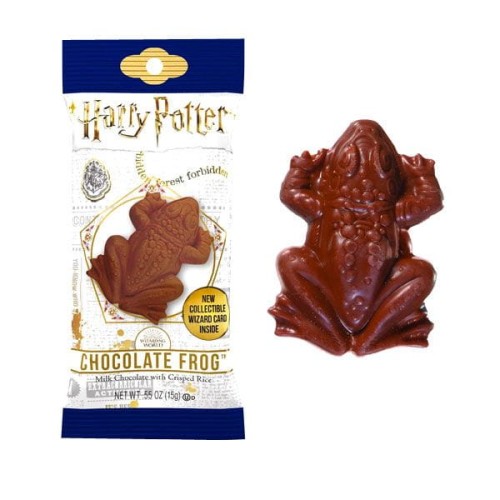 Czekoladowa Żaba Harry Potter z kartą kolekcjonerską Jelly Belly 15g Mleczna czekoladka z ryżem dmuchanym