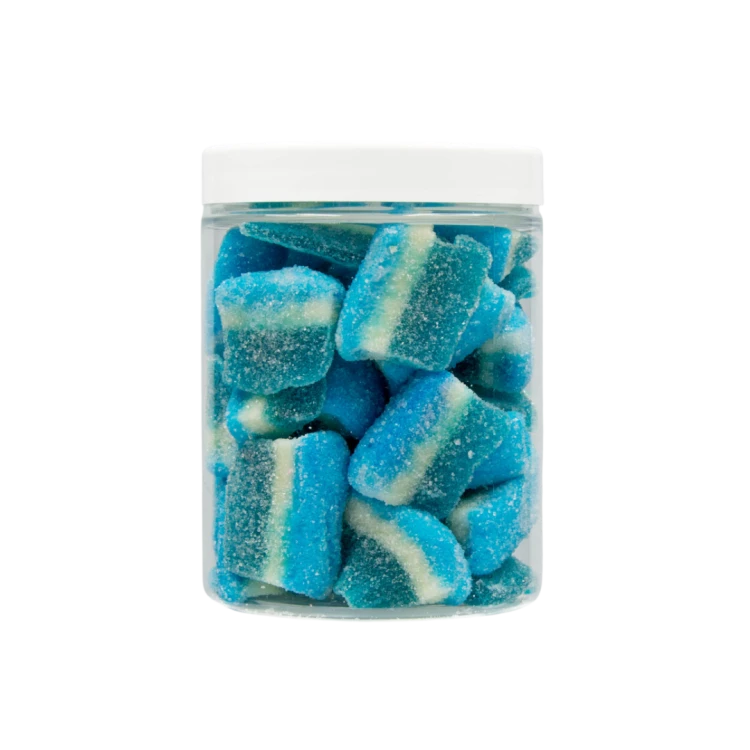 Żelki "Kawałki" w cukrze 1kg o smaku malinowym