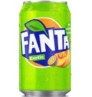 Fanta Exotic 330ml Napój gazowany o smaku pomarańczy, marakui i brzoskwini