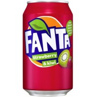 Fanta Strawberry&Kiwi 330ml Napój gazowany o smaku truskawki i kiwi