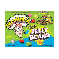 Warheads Sour Jelly Beans 113g Kwaśne żelki w kształcie fasolek z owocowym nadzieniem