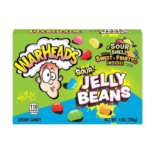 Warheads Sour Jelly Beans 113g Kwaśne żelki w kształcie fasolek z owocowym nadzieniem