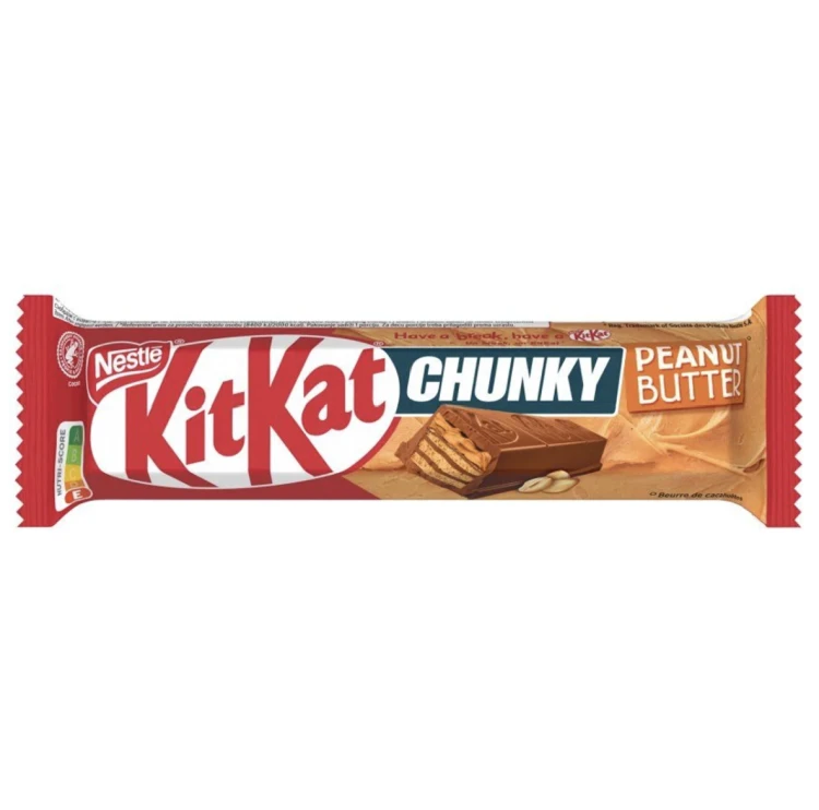 KitKat Chunky Peanut Butter 42g Baton waflowy z polewą z kremu orzechowego pokryty czekoladą mleczną