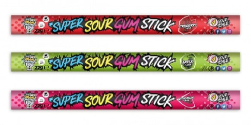 Brain Blasterz Sour Gum Stick 22g Ekstremalnie kwaśna guma do żucia o smaku owocowym