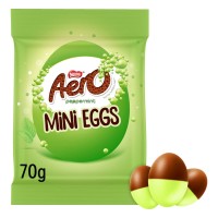 Aero Mini Eggs 70g Napowietrzane czekoladowe mini jajeczka pokryte skorupką o smaku miętowym