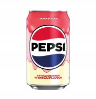 Pepsi Strawberries 'N' Cream 330ml Napój gazowany BEZ CUKRU o smaku truskawkowo- śmietankowej coli