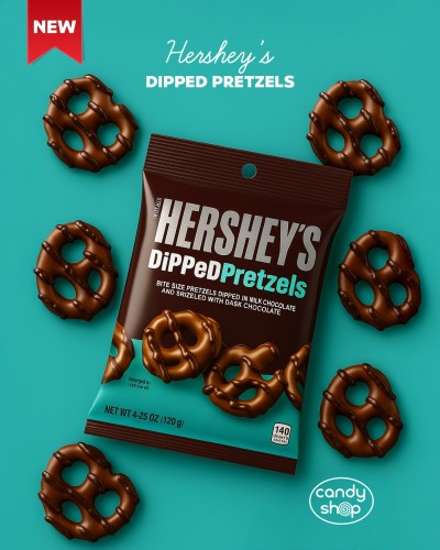 Hershey's Dipped Pretzels Milk Chocolate 120g Precle o smaku mlecznej czekolady