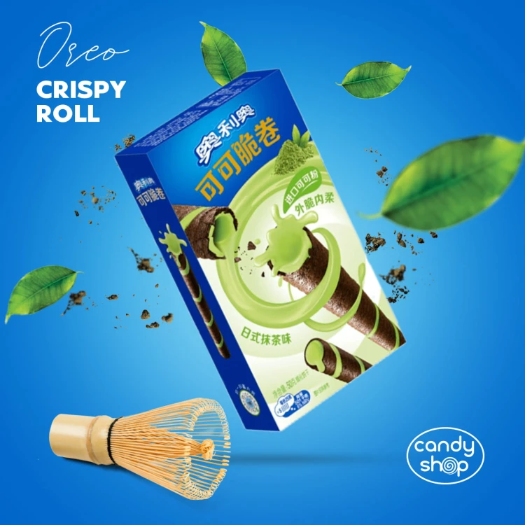 Oreo Crispy Roll Japanese Matcha 50g Kakaowe rurki z nadzieniem o smaku japońskiej herbaty matcha