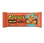 Reese's Caramel Big  Cup King Size 79g Dwie babeczki z nadzieniem z kremu orzechowego z dodatkiem karmelu