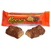 Reese's Nutrageous 47g Baton z kremem orzechowym, karmelem i chrupiącymi orzechami w polewie mlecznej