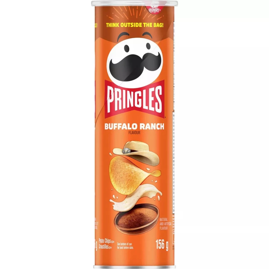 Pringles Buffalo Ranch 156g Chipsy o smaku amerykańskich skrzydełek Buffalo z sosem Ranch
