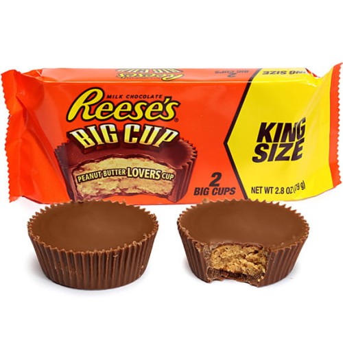 Reese's Big Cup 2 Peanut Butter Cups 79g Dwie duże babeczki z kremem orzechowym w polewie mlecznej