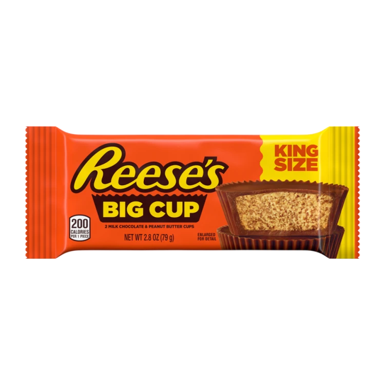 Reese's Big Cup 2 Peanut Butter Cups 79g Dwie duże babeczki z kremem orzechowym w polewie mlecznej