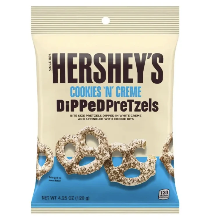 Hershey's Cookies 'N' Creme Dipped Pretzels 120g Precle o smaku ciasteczek z kremem