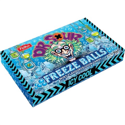 Dr. Sour Freeze Balls 80g Kwaśne cukierki o smaku miętowym