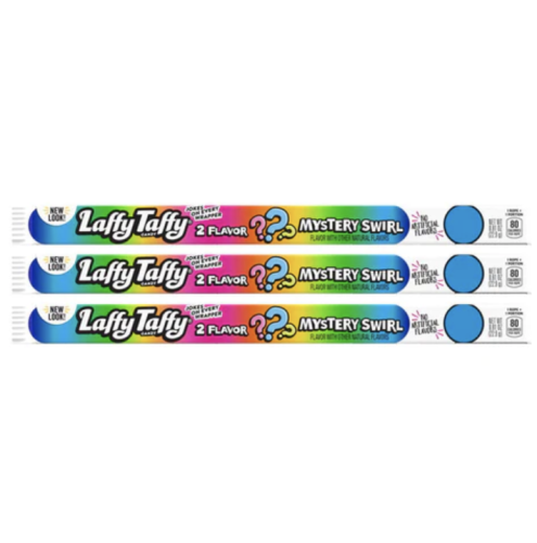 Wonka Laffy Taffy Mystery Swirl 23g Guma rozpuszczalna o tajemniczym smaku owocowym