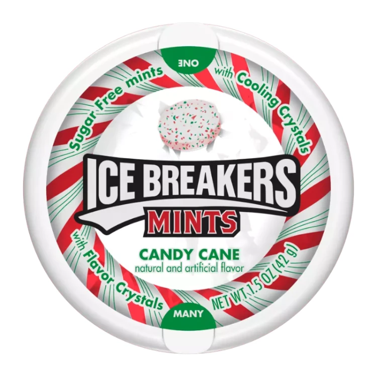 Ice Breakers Mints Candy Cane Christmas 42g Cukierki do ssania BEZ CUKRU o smaku świątecznej laski cukrowej
