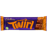 Cadbury Twirl Orange 43g 2 batoniki z mlecznej czekolady o smaku pomarańczowym