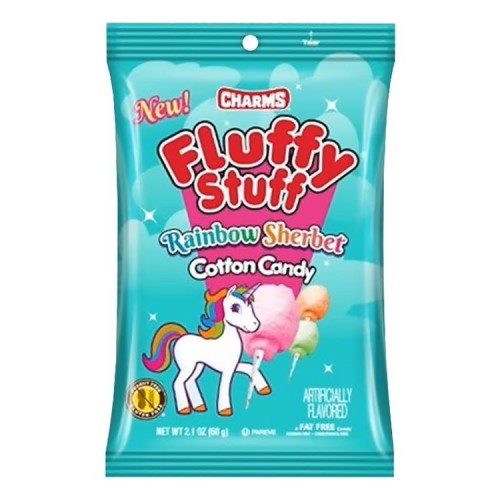 Fluffy Stuff Cotton Candy Rainbow Sherbet 60g Tęczowa wata cukrowa o smaku sorbetu owocowego