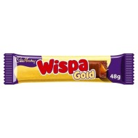 Cadbury Wispa Gold 48g Bąbelkowy batonik z mlecznej czekolady z nadzieniem o smaku karmelowym