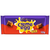 Cadbury Creme Egg Bar 123g Czekolada mleczna z miękkim nadzieniem fondantowym (40%)