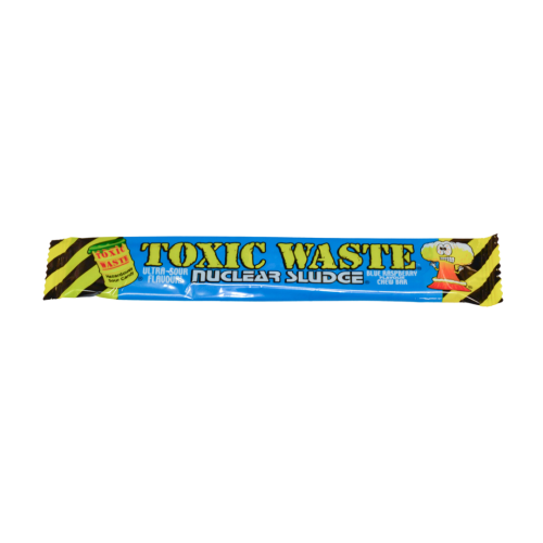 Toxic Waste Nuclear Sludge Blue Raspberry Chew Bar 20g Ekstremalnie kwaśna guma rozpuszczalna o smaku niebieskiej maliny