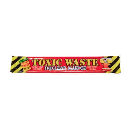 Toxic Waste Nuclear Sludge Cherry Chew Bar 20g Ekstremalnie kwaśna guma rozpuszczalna o smaku wiśniowym