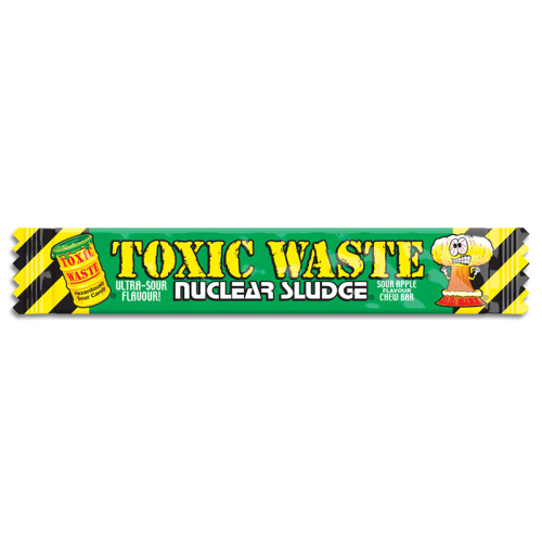 Toxic Waste Nuclear Sludge Chew Bar Sour Apple 20g Ekstremalnie kwaśna guma rozpuszczalna o smaku jabłkowym