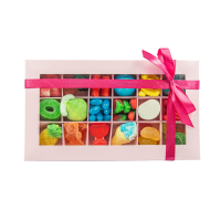 Bombonierka "Mix Żelek" Duża Różowa z Żelkami i Piankami 210g