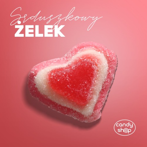 Żelki "Serca 3D" w cukrze 1kg o smaku owocowym