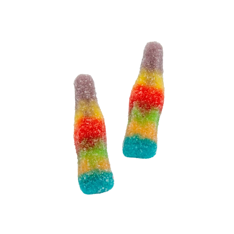 Żelki "Butelki Multicolor" w cukrze  1kg o smaku owocowym