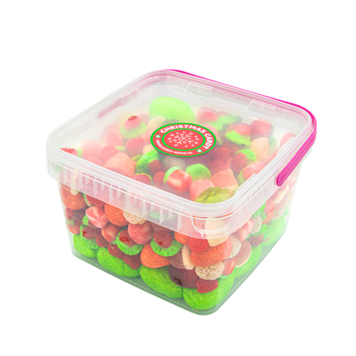 Mix Żelek i Pianek "Christmas Candy" w wiaderku 1,5kg o smaku owocowym Słodycze na Mikołajki Boże Narodzenie
