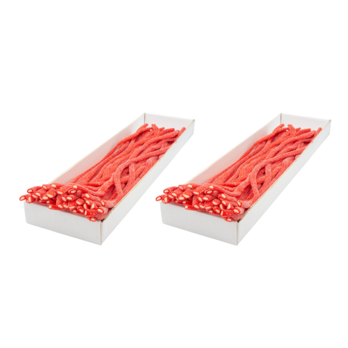 Zestaw 2x Kwaśne Żelki "Mega Kable Mega Żele Kwaśna Truskawka" 3,2kg 40szt. o smaku truskawkowym