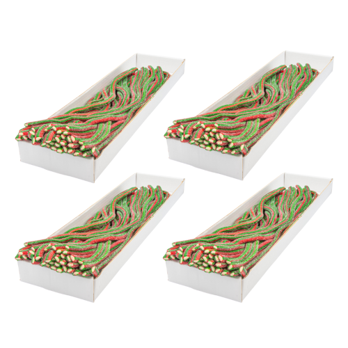 Zestaw 4x Kwaśne Żelki "Mega Kable Mega Żele Duo Kwaśna Truskawka- Arbuz" 3,2kg 40szt. o smaku truskawkowo- arbuzowym
